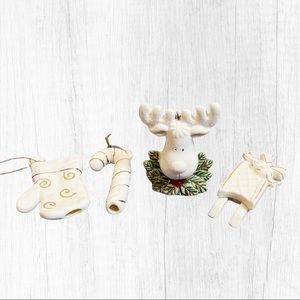 Christmas ceramics ornaments set of 4